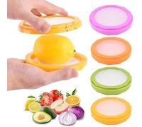 4PCS Fruit and Vegetable antioxidation Silicone Storage Box, Reusable Silicone Food Containers, Fruit Storage Containers for Fridge, Suitable for Avocado, Tomato, Onion, Lemon, 12.5 Cm/Per
