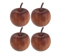 4pcs Fruit-shaped Wooden Aroma Diffuser Ornament for Bedroom and Car | Coffee Colour, Handmade Portable Wood Piece, Natural Scent, Easy Oil Replacement, Modern Fruit Style
