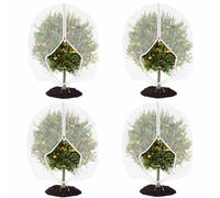 4PCS Fruit Tree Netting Bird Protection with Zipper, Bird Netting for Garden, Insect Mesh Net with Drawstring, Plants Fine Mesh Cover Nets for Vegetables Fruit Strawberry Bush (120x140cm)