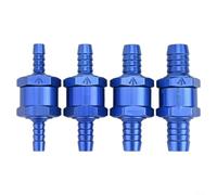 4Pcs Fuel Non Return Check Valve Set, Aluminium Alloy Way Valves for Petrol Water Line, Backflow for Carburettor Small Engine, 6-12mm(Blue)