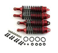 4pcs Full Alloy Front Rear Shocks Absorber Damper 90mm 100mm Hole to Hole for RC LOSI 1/10 Lasernut U4 Tenacity DB Pro TT Pro 4WD SCT Upgrade Parts (Red)