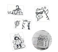 4PCS Fun Cartoon Cat Stickers, Cute Metallic Laptop Stickers, Creative Hairdryer Dog Decorative Sticker Set for Phone and Notebook, Scrapbook Journal Planner and Book Decoration Accessories