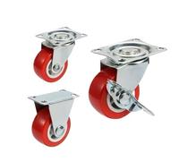 4Pcs Furniture Caster 1/1.25/1.5/2 inch PVC Universal Wheel Swivel Caster Roller Wheel for Platform Trolley Accessory Furniture(4Pcs-Movable B,1.25 inch)