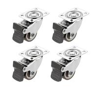 4PCS Furniture Caster 1/2 inches Soft Rubber Universal Wheel Swivel Caster Roller Wheel For Platform Trolley Accessory Furniture(4PCS with brake,2 inches)