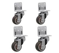 4Pcs Furniture Caster 1-2inch Soft Rubber Universal Wheel Swivel Roller For Platform Trolley Accessory for Furniture(1.5 inch,No brake)