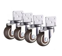 4Pcs Furniture Casters Wheels Soft Swivel Caster Quite Roller Wheels for Trolley Crib Bed Wheels Household Casters(2nobrake2withbrake,1 inch)