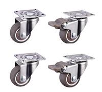 4pcs Furniture Casters Wheels Soft Swivel Caster Silver Roller Wheel for Platform Trolley Chair Household Accessori
