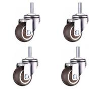 4Pcs Furniture Castor Wheel,Heavy Duty Swivel Caster Wheel,M6/M8/M10 Threaded Stem Castors With Brakes,360° Rotation Dolly Wheels,Replacement DIY Industrial Casters(4 Universal,1.5inch M8)