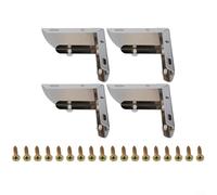 4PCS Furniture Legs L Shaped 2 in 1 Metal Support for Bedside Table, Sofa and Cabinet Replacement, Heavy Duty Carbon Steel with Electroplated and Floor Protective Pads (Silver)
