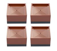 4pcs Furniture Raisers Resin Fiber Plastic Pads Couch Booster Square All-Round Edge Replacement Legs for Sofa,Desk,Bed Risers,Block high TV Cabinet heightened Coffee Table,Brown (4cm,5.8x5.8cm)