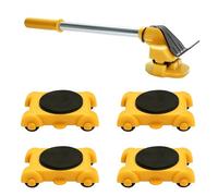 4Pcs Furniture Sliders Moving Wheels Kit Moving Roller Kit Mover Tool Set Furniture Lifter Casters Kits 360 Degree Rotatable Pads for Sofas Couches Refrigerators (1 Yellow)