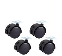 4Pcs Furniture Wheel Furniture Caster 40mm 48mm Plate with Brake Swivel Castor Wheels Replace Trolley Cart Roller Black Casters(40mm)