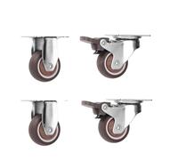 4PCS Furniture Wheels 1~2inch Caster Heavy Universal Mute Wheel 360° Swivel Rubber Roller For Trolley Chair Office Desk For Furniture(Pink,1inch)