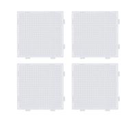 4pcs Fuse Bead Boards, 2.6mm Mini Square Transparent Pegboards for Kids Crafts, Compatible with Hama and Perler Beads, DIY Art Supplies for Children