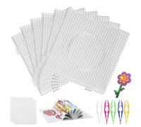 4PCS Fuse Beads BoardsTransparent Pegboards, 2.6mm with 5 Pieces of 5-Color Puzzle Tweezers and 10 Pieces of Special Ironing Paper for Puzzle for DIY Handmade Products