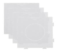 4PCS Fuse Beads Pegboards Kits, Plastic Beads Boards, Large Square Clear Pegboards for Kids Craft, DIY Craft