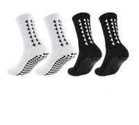 4Pcs Gain The Edge Grip Socks Football Kids for Men Women Kids-Anti-Slip Sports Socks, White Grip Socks Football Cushion Socks for Footballs Basketball Hiking Running Yoga (White and Black)