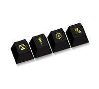 4pcs Game Khaslana Cipher PBT Keycaps Set - R4 Profile Mechanical Keyboard Keycaps, Dye-Sublimation, Opaque Design, Compatible with MX Cross Switches (Style 1)