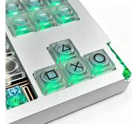 4Pcs Game Symbol Keycaps PC Clear Key Caps, Fit for Logitech G915 X MX Cross Stem & MX Low Profile Switches, WASD or Arrow Direction Keys, Transparent