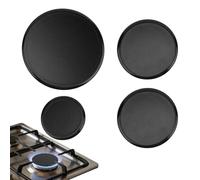 4pcs Gas Stove Burner Caps for SABAF, Durable Refined Iron Gas Stove Hob Burner Covers for Ensures Cooker Even Heat & Flame Stability (Flat Surface)