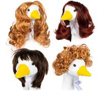 4pcs Geese Themed Pet Wigs Soft Polyester Headdress Comfortable Animal Costume Accessories For Holiday Parties Animal Headdress Set