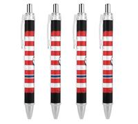 4pcs Gel Roller Pen 0.5mm, Quick Dry Vintage American Lacrosse Sticks Ball Flag Ballpoint Smooth Writing, Ball Pens Clip for Convenient Carrying