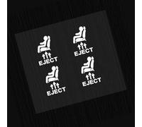 4PCS General Car Button Stickers Popup Decals White PVC Auto Adhesive Automotive Interior for Dashboard Button Stickers