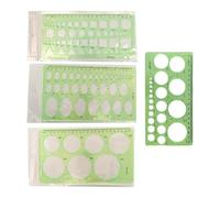 4Pcs Geometric Drawing Templates Ruler Light Weight Portable Circlular Oval Templates for Engineering Drawing Sketching Tool