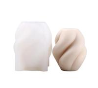 4PCS Geometric Rotating Twirl Candle Silicone Mold DIY Abstract Plaster Making Mould for Handmade(White03)
