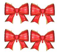 4Pcs Giant Bow Balloons, 97.5cm/38in Elegant Coquette Theme Balloons for Birthday Wedding Engagement & Party Decorations Bridal & Bachelorette Supplies (Star Dot Red)