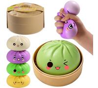 4PCS Giant Dumpling Squishy, Dumpling Squishy Stress Balls, Taba Fufu Squishy for Kids, Colorful Fidget Sensory Fidget Toys, Squeeze Dough Ball Stress Relief Bun Gift for Birthday.