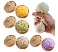 4PCS Giant Dumpling Squishy, Rainbow Slow-Rising Sensory Decompression Toy, Dumpling Stress Ball, Stress Relief for Adults and Kids (A)