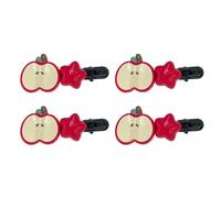 4Pcs Girl Hairpin Red Fruit Slice Decor Hair Clips Smooth Surface Rounded Edges Lightweight Hair Pins Hairs Accessory A