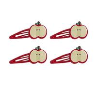 4Pcs Girl Hairpins Red Fruit Slice Decor Hair Clips, Smooth Surface Rounded Edges Lightweight Hair Accessories