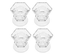 4pcs Glass Candlestick Holder for Tealights and Pillars | Stable Base, Heat-safe Support, Not Easy to Deform, for Kitchen Tables and Candlelight Dinners
