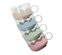 4pcs Glass Cups with Handle, Thickened Bottom Heat Proof Drinking Cup | Finish, round Smooth Rim, for Coffee and Water in Office Pantries and Hotels Random Color