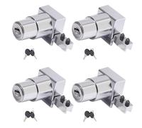 4Pcs Glass Door Lock Sliding Glass Door Lock with Key Plunger Push Lock Glass Cabinet Lock for 5-8mm Door