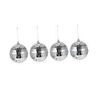 4pcs Glass Reflective Sphere Disco Mirror Ball Ornament Silver | Classic Design, Ball Shape, Photo Background and Props, Suited to Musical Festivals and School Festivals
