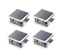 4Pcs Glass Shelf Bracket Adjustable Glass Shelf Bracket Zinc Alloy Glass Clamp Clip Holder, Solid Glass Shelf Clamp Holder for 10-12MM Thickness Glass TypeA (L)