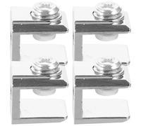 4pcs Glass Shelf Clamp Fixed Bracket for Office Bathroom Silver