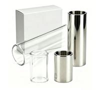 4Pcs Glass Slide and Stainless Steel Slide Guitar Finger Slide 2 Colors | glass & stainless-steel finger slides in 28mm & 60mm sizes, compatible with electric, acoustic, bass and lap-steel guitars.