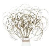 4PCS Glitter Christmas Picks Curly Sprays 20" Artificial Wispy Willow Ting Branches Glittery Twigs Stems Ornaments for Xmas Tree Topper Filler Home Garden Vase DIY Garland Wreath Decor (4, Champagne)