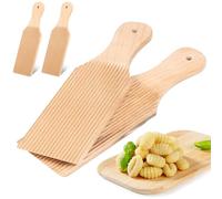 4Pcs Gnocchi Board and Wooden Butter Paddle for Rolling Dough 9.1 x 2.8 in Gnocchi Paddle Pasta Making Tool Roller for Home Restaurant Kitchen Noodle Pasta Christmas Housewarming Present