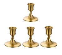 4PCS Gold Candle Holders,Bigermai Elegant Candlestick Holders,Metal Taper Candle Sticks Holder,Vintage Candle Stand Holder for Weddings,Parties,Christmas Party,Living Room,Dinners Decoration