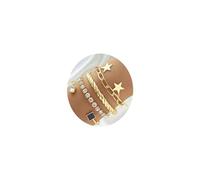 4Pcs Gold Chain Bracelet for Women Adjustable Gold Link Chain Paperclip Tennis Bracelets One Arrow Through the Heart Love Anklet Bracelet Layered CZ Lock Key Star Bangle Dainty Jewelry Gifts, Adult