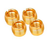 4pcs Gold Microphone Screw Adapter 3/8 to 5/8 Inch for Stands | Stainless Steel Build, Knurled Female Thread Nut, Live Streaming and Conference Room Use, Quick Mic Swapping