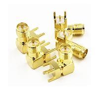 4pcs Gold RP SMA female plug center right angle solder PCB mount RF adapter