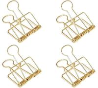 4Pcs Golden Hollow Out Long Tail Wire Binder Clips Paper Binder Clip Large 51mm Binder and Paper Clips Small in Size and Light in Weight,Clips, Clamps and Rings,Clips, Clamps and Rings
