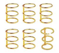 4Pcs Golden Loose Leaf Ring Detachable 3-Rings Book Rings Metal 3 Hole Binder Rings Durable Metal Loose 3-Ring Snap Split Hinged for Notebook Diary Photo