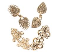 4pcs Golden Zinc Alloy Shawl Brooch Clip Vintage Cardigan Clasp | Creative Hollowout Style, Portable Lightweight Design, for Dresses and Sheer Tops, Travel Casual Use